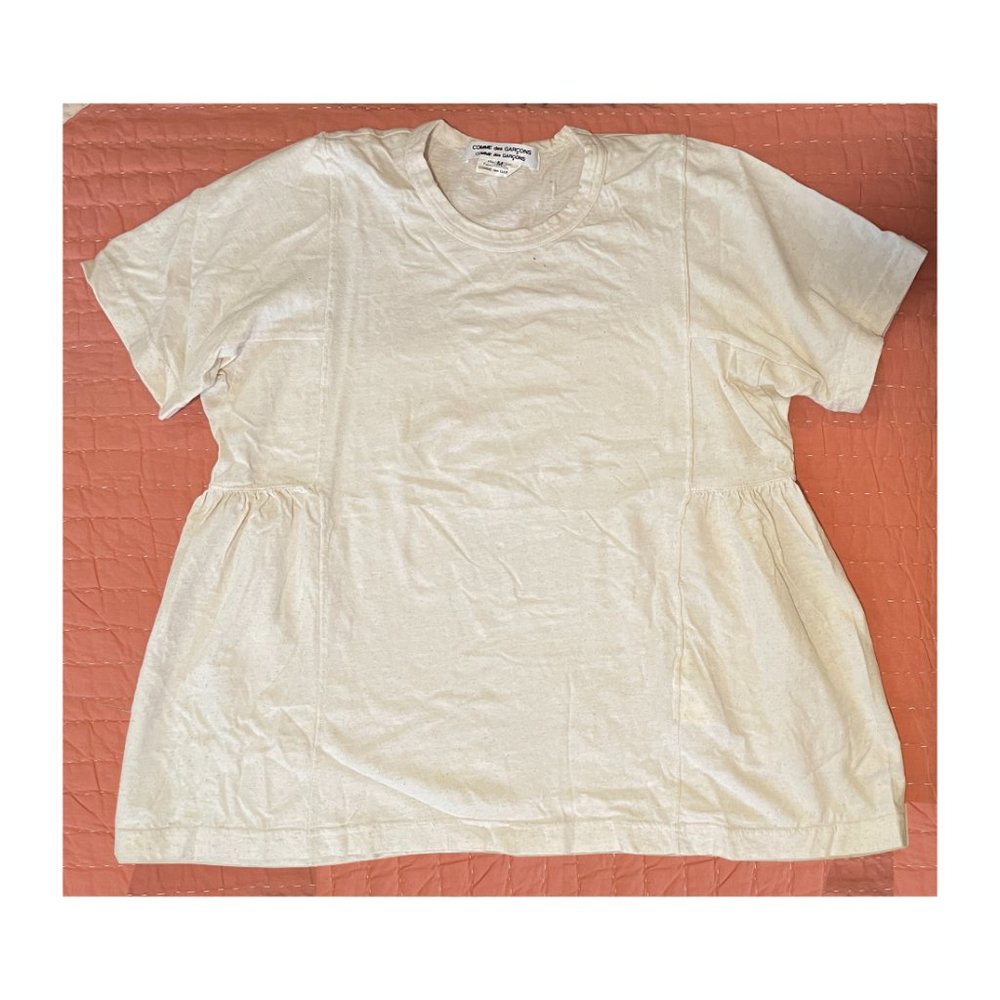 COMME DES GARCONS Comme Des Garcons - Short Sleeve gathered sides nep tee - M